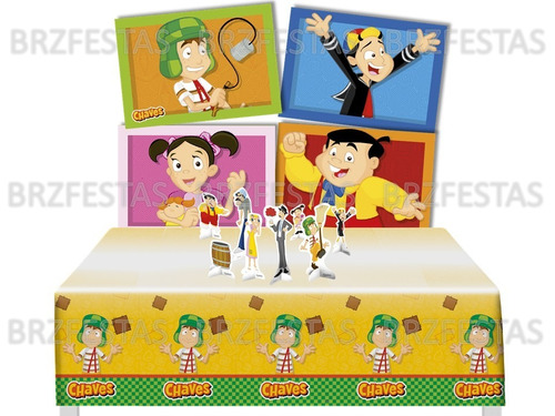 Kit Decoração Festa Chaves * Painel Toalha Display Mesa