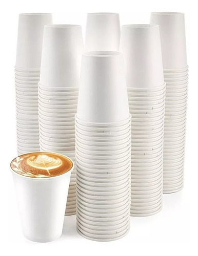 Vaso 16 Oz Blanco De Papel Encerado Bebida Caliente Y Fria