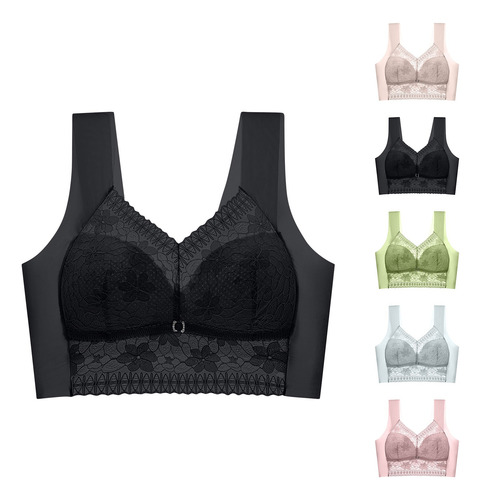 M Ropa Interior De Encaje Sin Tirantes Para Mujer Con Cuello