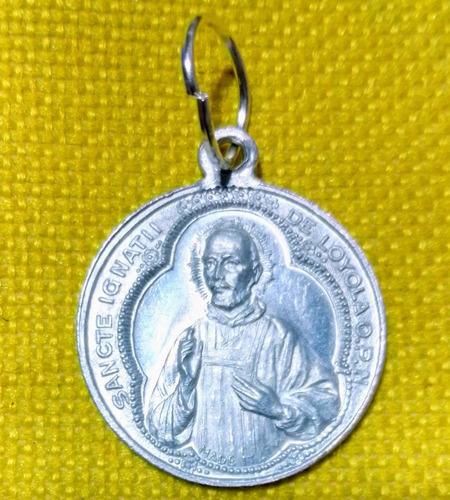 Medalla San Ignacio De Loyola, Aluminio, 2 Cm, Doble Cara.