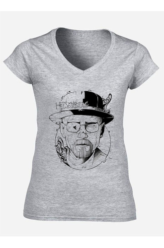 Remera Mujer Heisenberg Bb Serie Escote V Spun Aesthetic