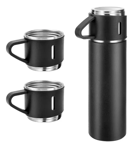 Kit Garrafa Térmica Inox 500ml com 3 Xícaras