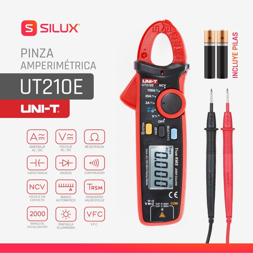 Pinza Amperimetrica Capacimetro Multimetro Uni-t Ut210e