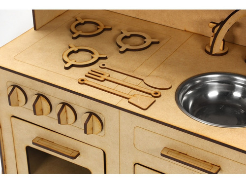 Imagen 3 de 8 de Cocinita De Juguete Cocina Madera Infantil Para Niños Chicos