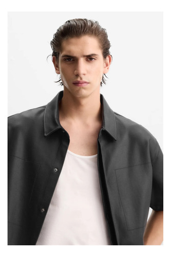Camisa Efecto Encerado Xl Zara Con Msi