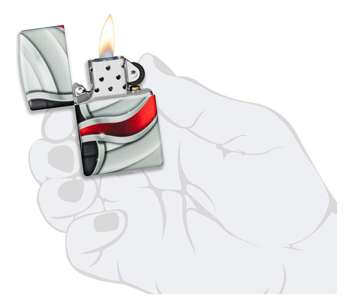 Design de logotipo Zippo Flame 540 — Isqueiro de bolso colorido, preto, tamanho único