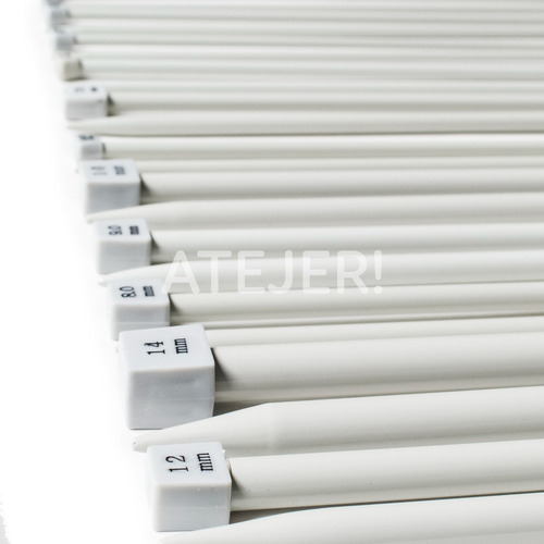Imagen 2 de 7 de Set Agujas Tricot De Aluminio Marca Silver Por 13 Unidades
