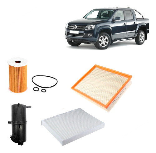 Filtros Aceite + Aire + Petróleo + Polen Amarok 2016-2020