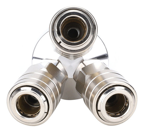 Conector Rápido De 3 Vías Chapado En Acero Inoxidable En Níq