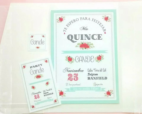 20 Tarjetas Participaciones Invitaciones Casamiento 15 Años