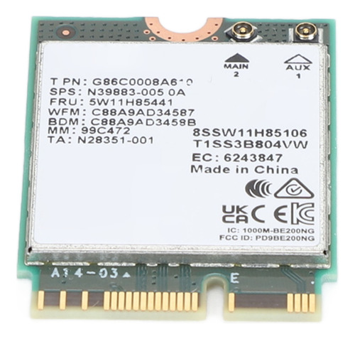 Tarjeta De Red Wifi 7 Be200ngw Para Be200 8774mbps Compatibl