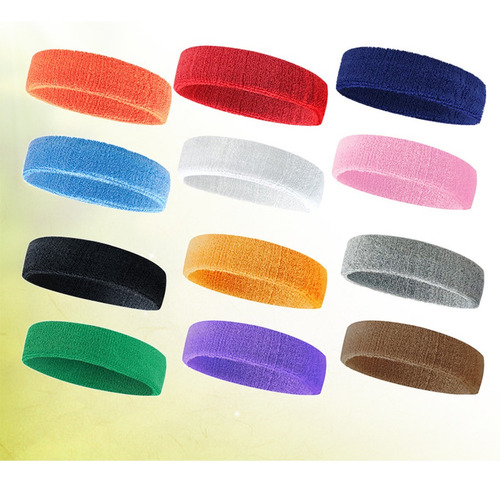 12 Piezas Transpirable Diadema Absorbente Del Sudor Conjunto