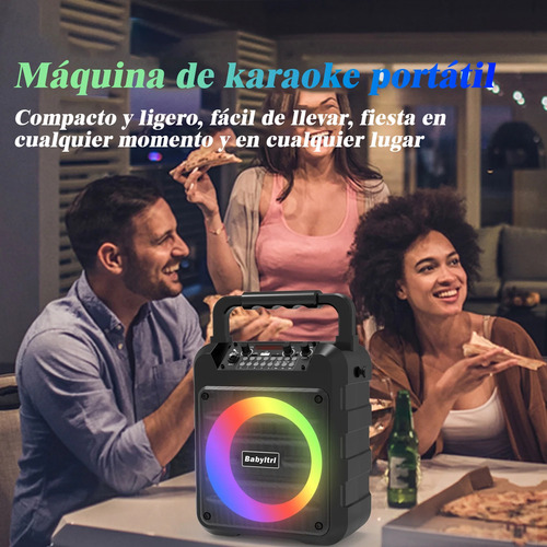 Bocina Karaoke Bluetooth Recargable Portatil Con 2 Microfono