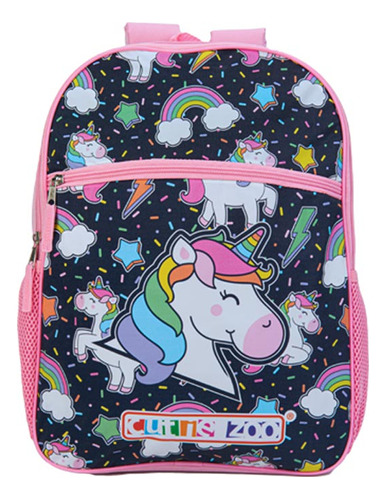 Mochila Marino/rosa Backpack Cuitie Zoo Bp01 Escolar