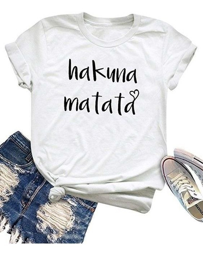 Imagen 1 de 4 de Remera Camiseta Hakuna Matata Blanca 3