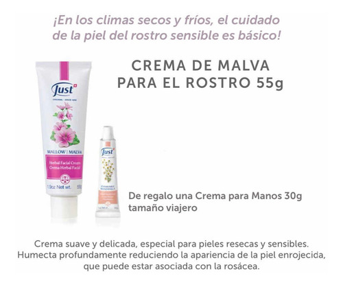 Crema De Malva Just Más Regalo Para El Rostro Reseco