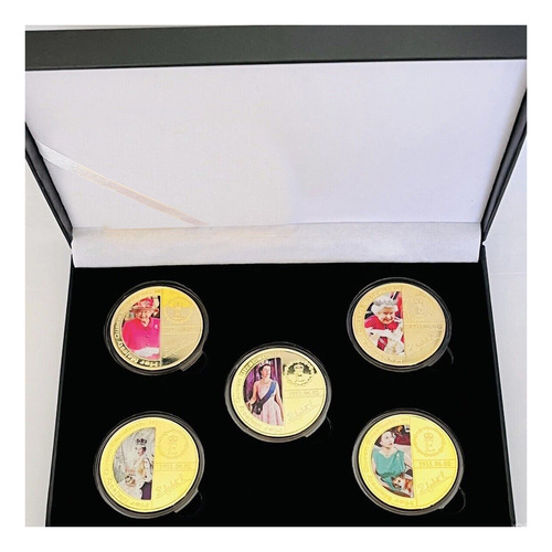 Moneda De La Reina Isabel Ii Chapada En Oro Con Motivo Del J