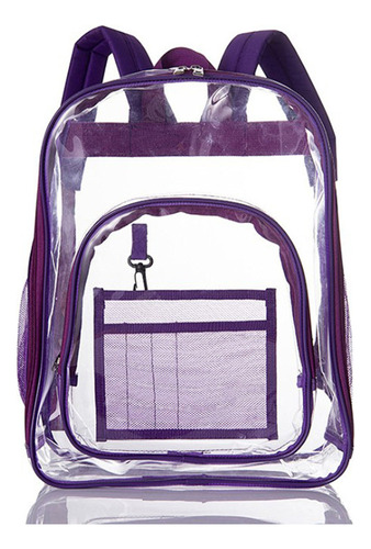 . Mochila De Pvc Transparente De Color Sólido, Casual, Trans