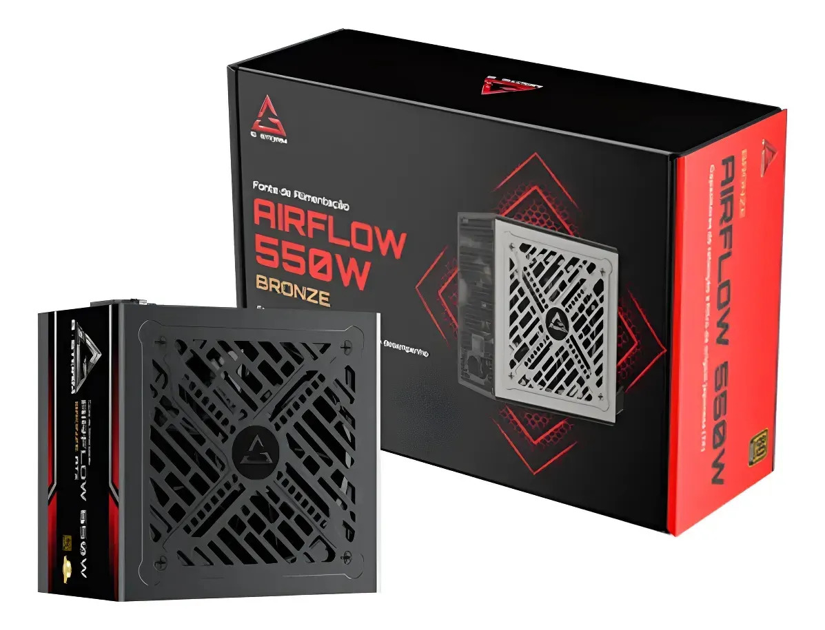 GSTORM - FONTE ATX 550W AIRFLOW 80 PLUS BRONZE C/CABO DE FORÇA