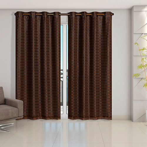 Cortina Blackout Com Voil 2,80 X 2,30 Blecaute Porta Balcão Cor Tabaco