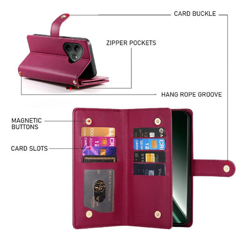 Funda Abatible For Realme Gt6 5g Con Ranuras For Tarjetas