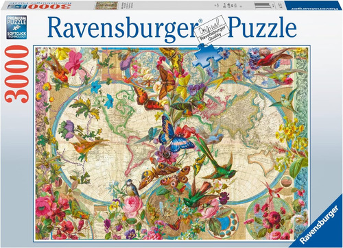 Rompecabezas 3000 Piezas Ravensburger Butterflies World Map