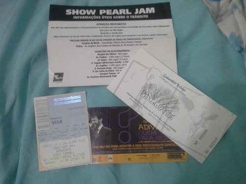 Ingresso - 1º Show Pearl Jam No Brasil - Sp 2005 - Coleção