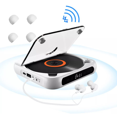 Leitor De Cd Portátil Com 5 Modos De Reprodução E Telas Sens