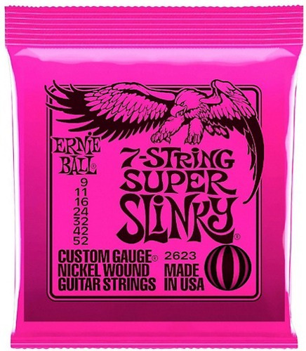 Encordado 7 Cuerdas Guitarra Ernie Ball 09 Super Slinky 2623