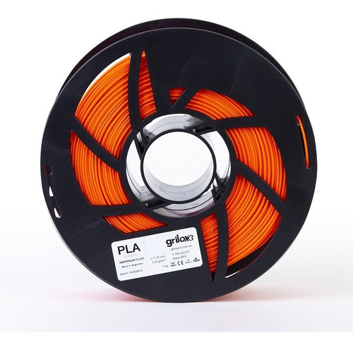 Filamento 3D PLA Grilon3 de 1.75mm y 1kg naranja flúor