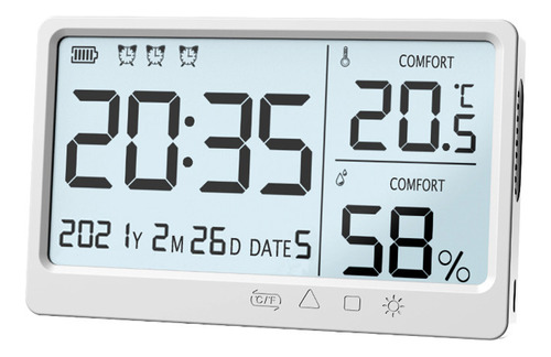 Medidor De Temperatura Y Humedad, Higrómetro, Reloj, Medidor