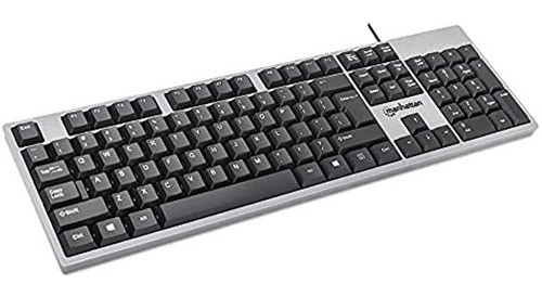 Manhattan 180375 - Teclado Básico Con Cable Usb-a De 4.9 ft