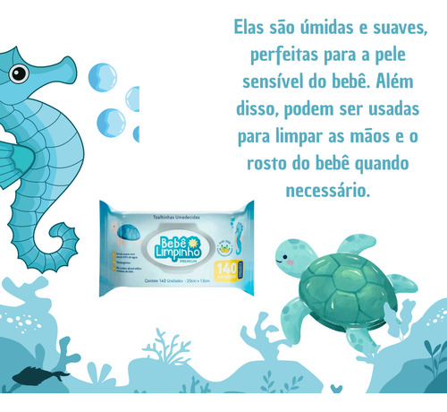 Lenços Umedecidos Bebê Limpinho Cimed 3 Kit 420 Unidades