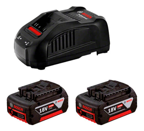 Kit 2 Baterías 18v X 4 A.h  + Cargador Rápido 8 A Bosch