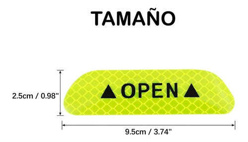 Set X4 Reflectivo De Seguridad Puerta Abierta (open) Carro