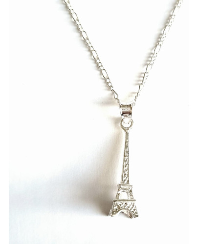 Dije Torre Eiffel Con Cadena Paris Francia De Plata 925 G