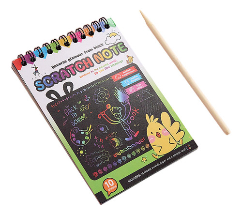4 Cuaderno De Papel Para Rascar, Pintar Y , Aprendizaje