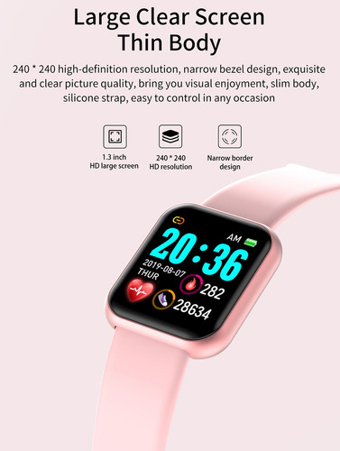 Smartwatch Mujer Deportivo D20 Y68 Para Xiaomi Ios /ip67