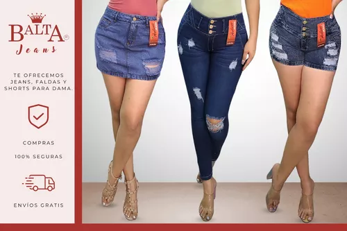 Jeans Colombiano Push Up Mezclilla Strech Levanta Pompa