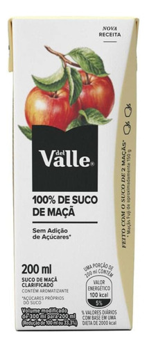 Suco Del Valle De Maçã Sem Conservantes 200ml