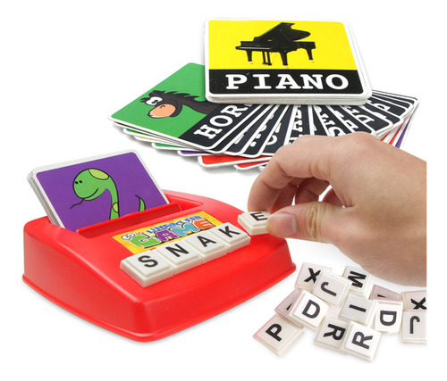 Juego De Alfabeto: 52 Bloques De Letras Y 60 Tarjetas De Pal
