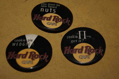 3 Chapas Prendedores Hard Rock Cafe