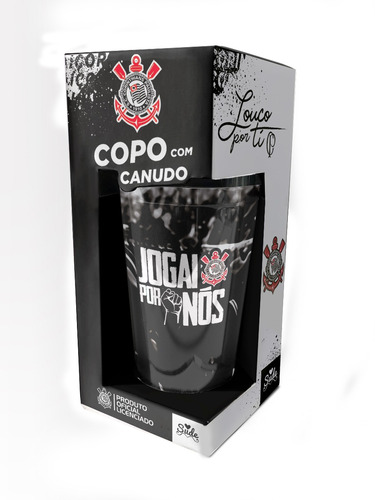 Copo Canudo Corinthians 450ml Presente Oficial Corinthiano