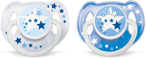 Chupon Noches Estrellas Philips Avent Bebé 2 Piezas 6-18m Color Azul Transparente