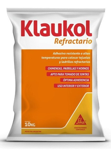 Klaukol Refractario Adhesivo Para Parrillas Ladrillos 10kg