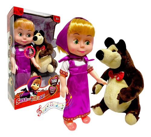 Muñeca Masha Y El Oso Musical Con Peluche Oso Juguete Masha