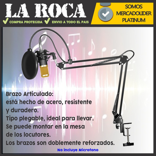 Kit Brazo Articulado + Filtro Anti Pop + Araña + Pipeta