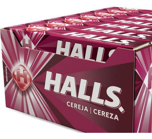 Bala Halls Cereja Caixa Com 21 Unidades 28g