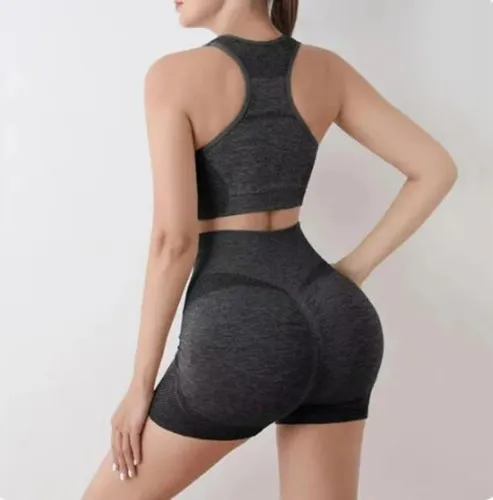 Conjunto Deportivo Dama Short Licra Levanta Cola Push Up+top