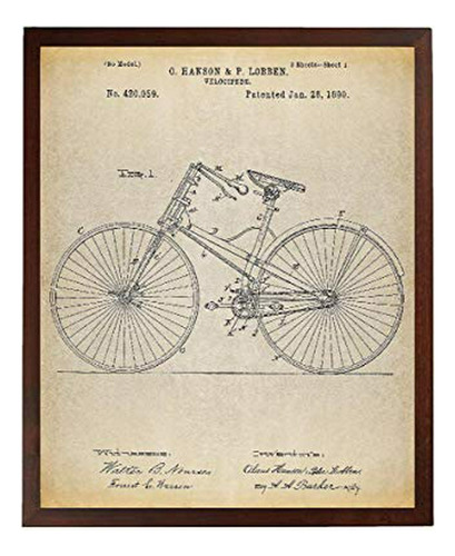 Nabo Diseños Bicicleta 1890 Patente Cartel Impresión De Arte